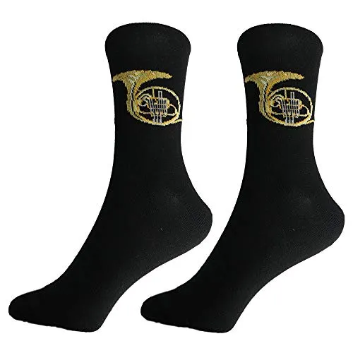 mugesh Musik-Socken Horn (46/48) - Schönes Geschenk für Musiker