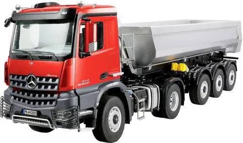 Amewi 22695 Mercedes-Benz Arocs Sattelzug mit Kippauflieger 1:14 - LKW & Industriefahrzeuge, detailgetreues RC-Modell mit 4x4 Antrieb, Kippfunktion und LED-Beleuchtung für realistischen Fahrspaß.