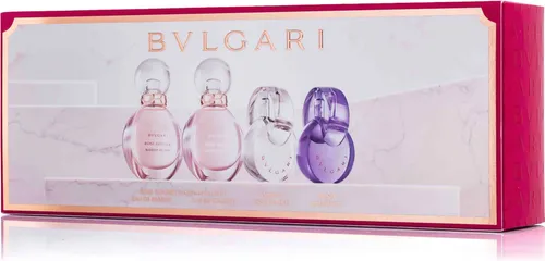 Bvlgari Geschenkkollektion für Damen - Elegantes Miniatur-Geschenkset mit 4 ikonischen Bvlgari-Düften (je 5ml). Perfekt zum Ausprobieren oder als Geschenk, ideal für Parfümliebhaberinnen.