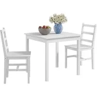 HOMCOM 3er-Set Essgruppe - Platzsparendes 3-teiliges Esszimmer-Set aus robustem Kiefernholz, ideal für kleine Räume. Genießen Sie gemütliche Abendessen zu zweit mit modernem Design.