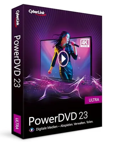 CyberLink PowerDVD 23 Ultra - Preisgekrönter Media Player für Blu-ray und DVD, unterstützt 8K-Wiedergabe und bietet 100 GB Cloud-Speicher für 1 Jahr.