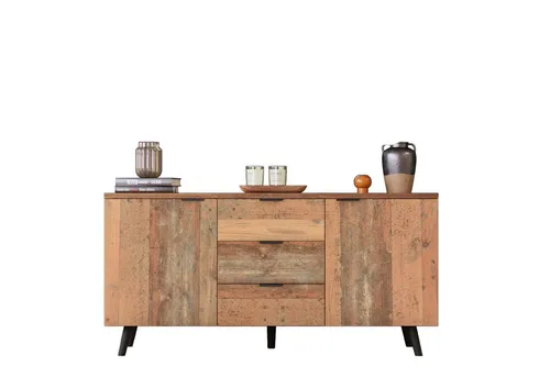 OKWISH Sideboard Fernsehtisch mit verstellbaren Ablagen