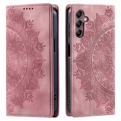 CoverKingz Handyhülle für Samsung Galaxy S25+ - Handytasche mit Kartenfach Wallet Case Cover - Handy Hülle klappbar Motiv Mandala Rose