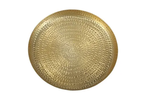 Casa Moro Tablett Orientalisches Teetablett Zana Ø 33 cm Aluminium Hammerschlag Optik, Aluminium, Rundes Serviertablett