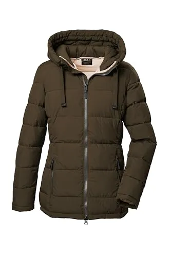 G.I.G.A. DX Damen Steppjacke GW 68 WMN QLTD, olive brown, Größe 36 - Wasserabweisende Damen Funktionsjacke in Daunenoptik, winddicht und mit 2-Wege-Reißverschluss. Ideal für wechselhaftes Wetter mit regulierbarer Kapuze und verschließbaren Taschen.