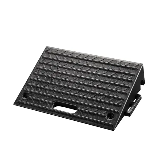 Wiltec Bordsteinrampe bis 50 t, Rampe aus robustem Gummi 500 x 315 x 107 mm, Modularer Aufbau, KFZ Auffahrrampe für Pkw, Motorrad oder LKW