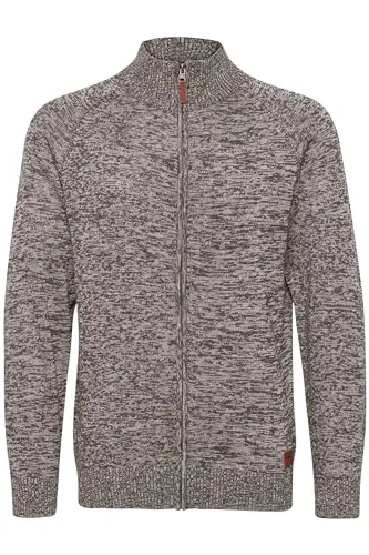 Blend BHDaniri Herren Strickjacke Cardigan - Strickjacke für Herren, aus nachhaltiger Baumwolle, ideal für Freizeit und Büro, mit hohem Stehkragen und verdecktem Reißverschluss für einen modernen Look.