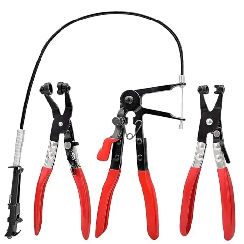Golgner Schlauchklemmenzange Set 3 Stück, Federbandschellenzange, Schlauchschellenzange mit Geradem Hals+Schlauchschellen Zange, Schlauchklemmenzangen, für Auto-Reparaturwerkzeug, Kfz-Reparaturen