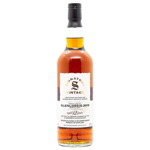 Glenlossie 12 Jahre - 2012/2025 - Signatory 100 PROOF Edition #35 - Single Malt Whisky aus Speyside, 12 Jahre gereift, 57,1% Alkoholgehalt für intensiven Genuss - ideal für Whisky-Liebhaber.