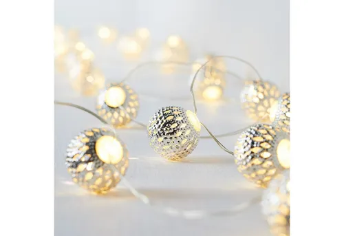 Lights4fun LED-Lichterkette 20er Micro Lichterkette marokkanische Kugeln