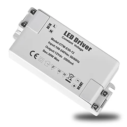 LED Transformator 12V 30W - Niedervolttrafo für flimmerfreies Licht - Transformatoren für 12V DC LED Beleuchtung, flimmerfrei und sicher mit umfassendem Schutz. Ideal für LED-Streifen, einfach zu installieren und platzsparend.
