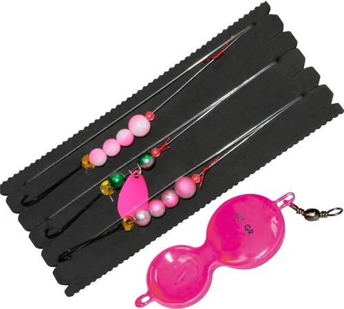 Dieter Eisele System 70cm 0,40mm pink - 3 Vorfächer + Buttlöffel, Gewicht:30g