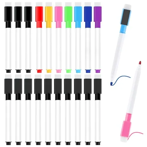 Magnetische Whiteboard Stifte Abwischbar Stifte 20 Stück Whiteboard Marker Magnetisch Magnettafel Stift 8 Farbe Whiteboard Stift White Board Marker Pens Whiteboard Marker Dünn für Büro Schule Zuhause