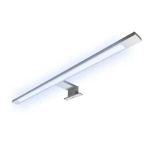 LED 600mm Bad Spiegel-Leuchte - Moderne Badleuchte mit 12W LED, silberner Aluminium-Oberfläche und IP44 Schutz, ideal für feuchte Räume und sorgt für helles, neutrales Licht.