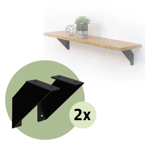 ML-Design 4 Stück Regalhalterung 15 cm, Schwarz - Robuste Metall Regalhalterungen für kreative Wandgestaltungen - ideal für Regale in Küche, Wohnzimmer oder Büro. Stilvolles, modernes Design für eine platzsparende und dekorative Aufbewahrungslösung.