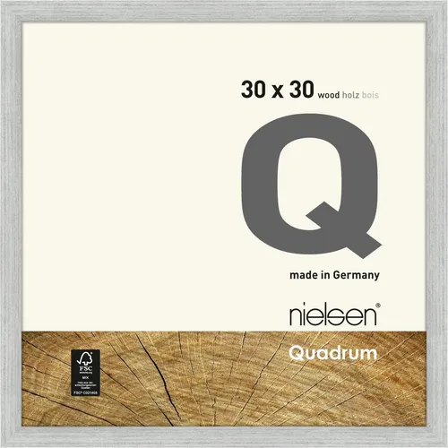 Holz-Wechselrahmen Quadrum 30x30 cm Silber - Eleganter Bilderrahmen in Silber, Größe 30x30 cm, ideal für moderne Wohnräume. Perfekt für die stilvolle Präsentation Ihrer Lieblingsbilder.