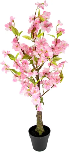 I.GE.A. Kunstbaum Kirschblütenbaum 78 cm im Topf - Kunstbaum in rosa, Höhe 78 cm, ideal für eine stilvolle Raumdekoration und pflegeleicht dank hochwertigem Kunststoff und Polyester.