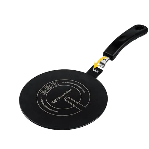 Induktionsadapter 14 zm – abnehmbarer Griff und hitzebeständig - Nutzen Sie nicht induktionsfähiges Kochgeschirr auf Ihrem Induktionskochfeld. Der Adapter bietet gleichmäßige Wärmeverteilung und ist für eine Vielzahl von Materialien geeignet. Der isolierte Griff sorgt für Sicherheit und Komfort.