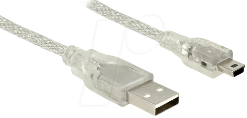DELOCK 83904 - USB 2.0 Kabel, A Stecker auf Mini B Stecker, 0,5 m