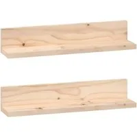 vidaXL Wandregale 2 Stk 50x11x9 cm aus massivem Kiefernholz - Diese eleganten Wandregale aus massivem Kiefernholz bieten viel Stauraum für Bücher und Deko. Ihre rustikale Optik wertet jeden Raum auf und sorgt für eine stilvolle Präsentation Ihrer Lieblingsstücke.
