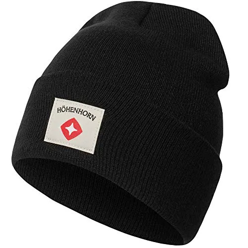 Höhenhorn Heelflip Knitted Beanie Unisex Herren Damen Schwarz
