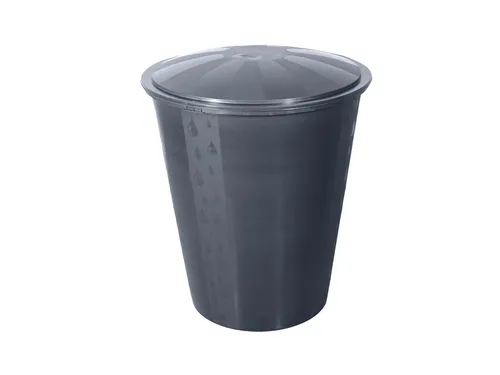 Produktbild TrendLine Regentonne rund 300 L grau mit Deckel und Hahn