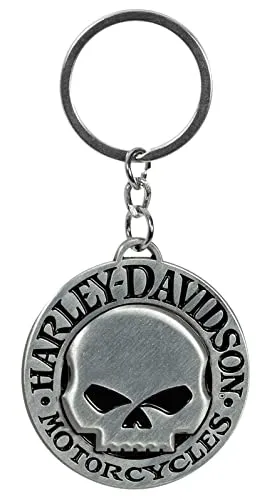 HARLEY-DAVIDSON H-D Domed Skull Metal Key Chain Schlüsselanhänger