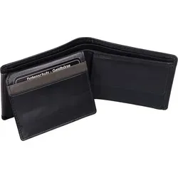 schicke Minibörse Leder Hosentaschenbörse, schwarz grau - Schwarz