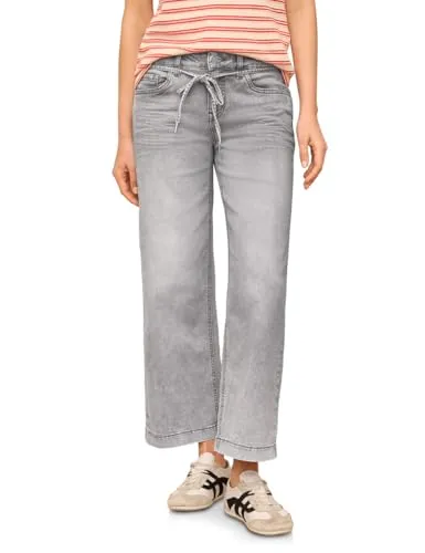 Street One Studio Cropped Wide Leg Jeans im Loose Fit Light Grey wash 31
