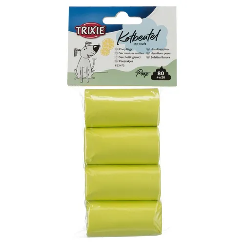 Trixie Hundekotbeutel 80 Stk. mit Zitronenduft für Hunde - gelb, robust