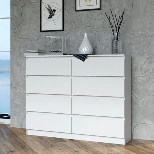Home Collective Hochwertige Kommode Highboard Sideboard 120 cm - Schubladenkommode mit 8 Schubladen, gefertigt aus robustem 16mm Holzwerkstoff für höchste Qualität und Stabilität. Ideal für Flur, Schlafzimmer oder Wohnzimmer – bietet viel Stauraum und zeitloses Design.