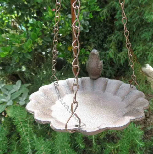 hängende Vogeltränke Gusseisen Vogel Vogelbad Futtertränke Tränke FB378