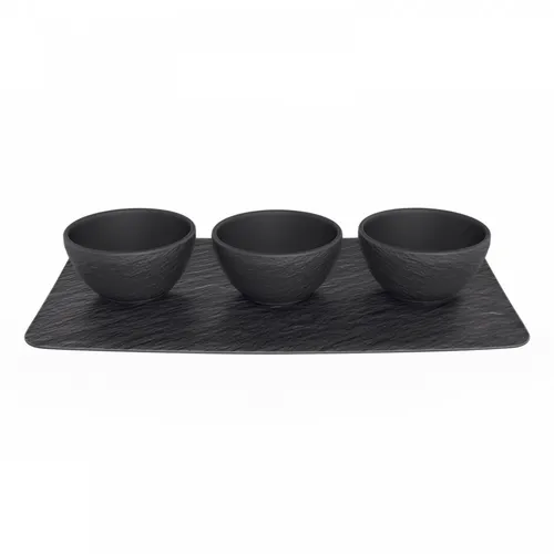 VILLEROY & BOCH Manufacture Rock Dipschälchen 4tlg. Set in schwarz von Villeroy & Boch