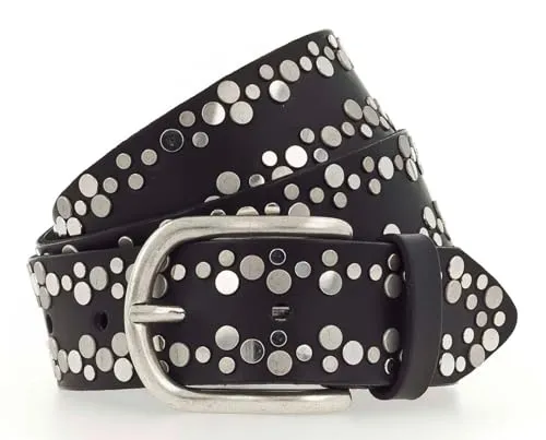 Vanzetti Ledergürtel mit Dornschließe schwarz 100 cm - Damen-Ledergürtel aus hochwertigem Leder, mit eleganter Dornschließe und einer Breite von 3,5 cm – perfekt für jeden Anlass.