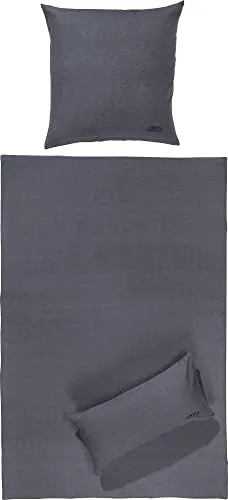 Looks by Wolfgang Joop Bettwäsche Melange-Flanell anthrazit Größe 1x 155x220 cm + 1x 40x80 cm