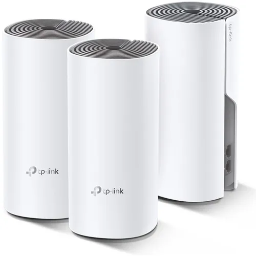 TP-Link Deco E4 Mesh WLAN Set (3er Pack) - AC1200 Dual Band Router, nahtlose WLAN-Abdeckung bis 370m für große Häuser und mehrere Geräte