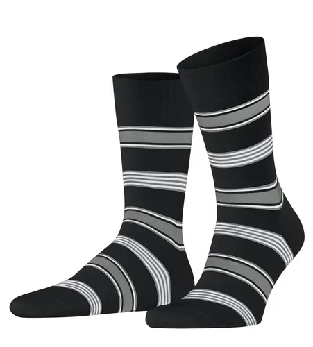 Falke Tagessocke Crew Marina Stripe (Bio-Baumwolle) schwarz/weiss Herren - 1 Paar, Größe: 47-48