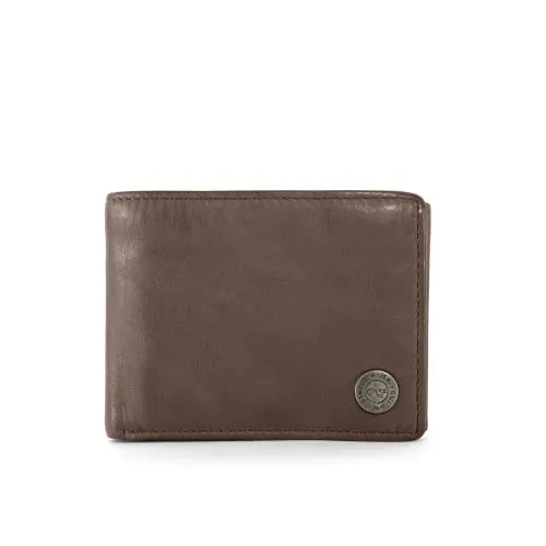 Cas8 men Geldbörse MIKE für Herren, Portemonnaie im Querformat, hochwertige Herrenbörse aus 100 % Leder, Börse mit RFID-Schutz, 6 Kartenfächern & Hartgeldfach zum Aufklappen, Brown