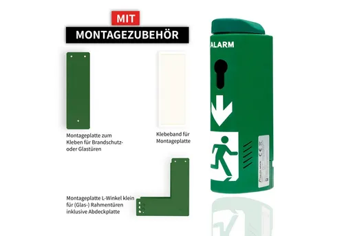 AlertLatch Hinweisschild AlertLatch Einhand-Türwächter Basic ohne Voralarm - Komplett-Set- oval