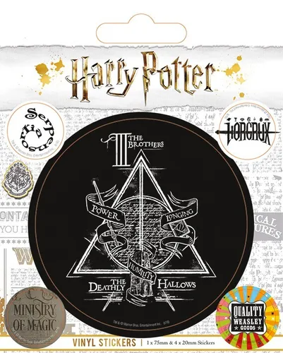 Vinyl Sticker/Aufkleber-Set HARRY POTTER - Deathly Hallows 1x7,5cm 4x2cm PS7324