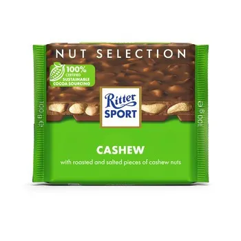 Ritter Sport Vollmilchschokolade mit Cashewnüssen 100G