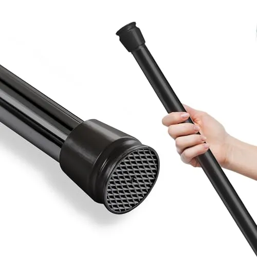 Spannstange, Metall-Stange, Ausziehbar, Gardinenstange ohne Bohren und Schrauben, Ø 19/22 mm, Länge 70-120 cm, schwarz-glänzend