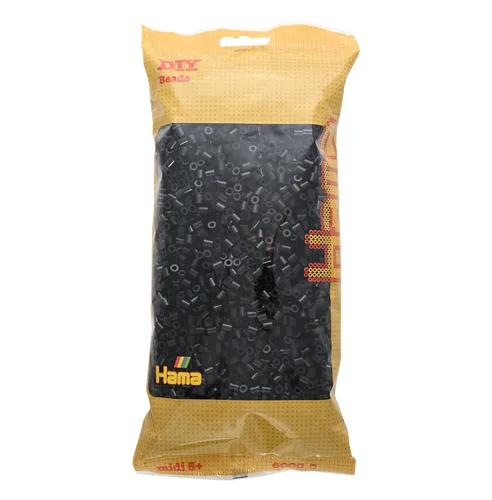 Hama 6000 Midi Bügelperlen 205-18 Schwarz Ø 5 mm Perlen Steckperlen Beads
