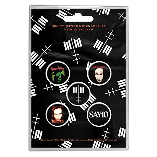 Marilyn Manson Band Monkey Brosche Verpackung Kreuz Logo (Einzelhandelspaket), mehrfarbig, One size