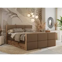 MKS MEBLE Doppelbett ALBERO 2 KING DUO - 160x200 cm - Betten mit 7-Zonen Taschenfederkern und zwei Härtegraden, inklusive Stauraum und elegantem Design für erholsamen Schlaf und stilvolle Schlafzimmergestaltung.