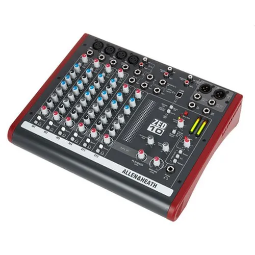 Allen & Heath ZED-10 Mischpult - Mischpult mit 4 Mic/Line Eingängen und USB Send/Return, ideal für Live-Events und Studioanwendungen, bietet herausragende Klangqualität dank DuoPreTM Vorverstärkern.