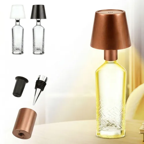 LED Flaschenlampe Bottle Light V2442 – Dimmbare Deko-Leuchte mit 3 Lichtfarben und TOUCH-Funktion für Innen & Außen Bronze