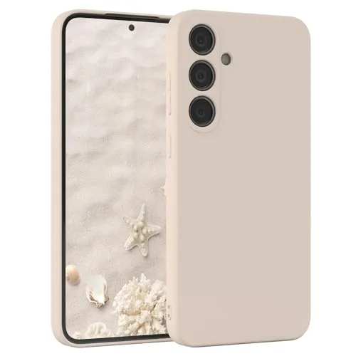 EAZY CASE - Silikonhülle für Galaxy S25 Plus Hülle Silikon Case Beige weich stoßfeste Handyhülle Schutzhülle mit Kameraschutz Dünn Premium Schutz Cover TPU Phone Bumper in Pastell Taupe Matt
