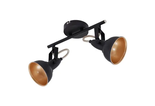 Briloner Leuchten Deckenleuchte Deckenlampe Wandlampe Innen Wohnzimmer E14, ohne Leuchtmittel, Abhängig vom Leuchtmittel - Warmweiß / Neutralweiß / Kaltweiß, Wandlampe, 15,6x10cm, Schwarz-Gold, max.40W, E14, Innen, Wohnzimmer