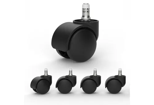 Versee Stuhlrolle Weichbodenrollen 50mm Schwarz Stift 11x22mm Kunststoffring, (Set, 1-St., 5 Stück)
